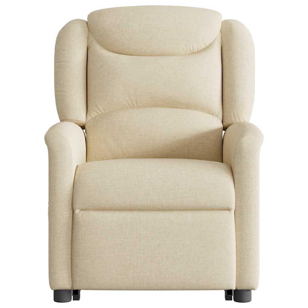 Cream Fabric Recliner with Rising Function