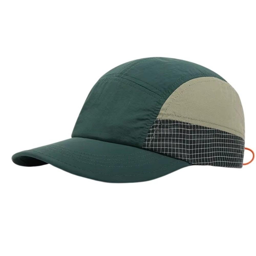 Retro 5-panel Quick-drying Baseball Cap Soft Brim Plaid Running Caps Breathable Peaked Cap  Men