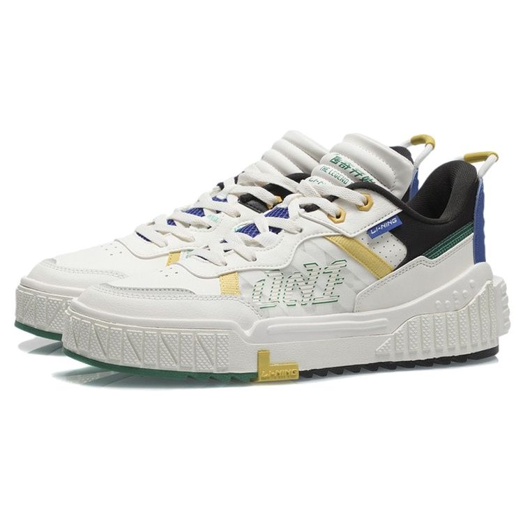 Li-Ning 001 Unblock Белоснежные черные мужские кроссовки AGCR123-2