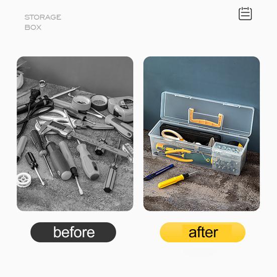 Ящик для инструментов Мелкие детали Отвертки Гаечные ключи Прозрачный контейнер для хранения с регулируемыми отделениями Ударопрочный органайзер