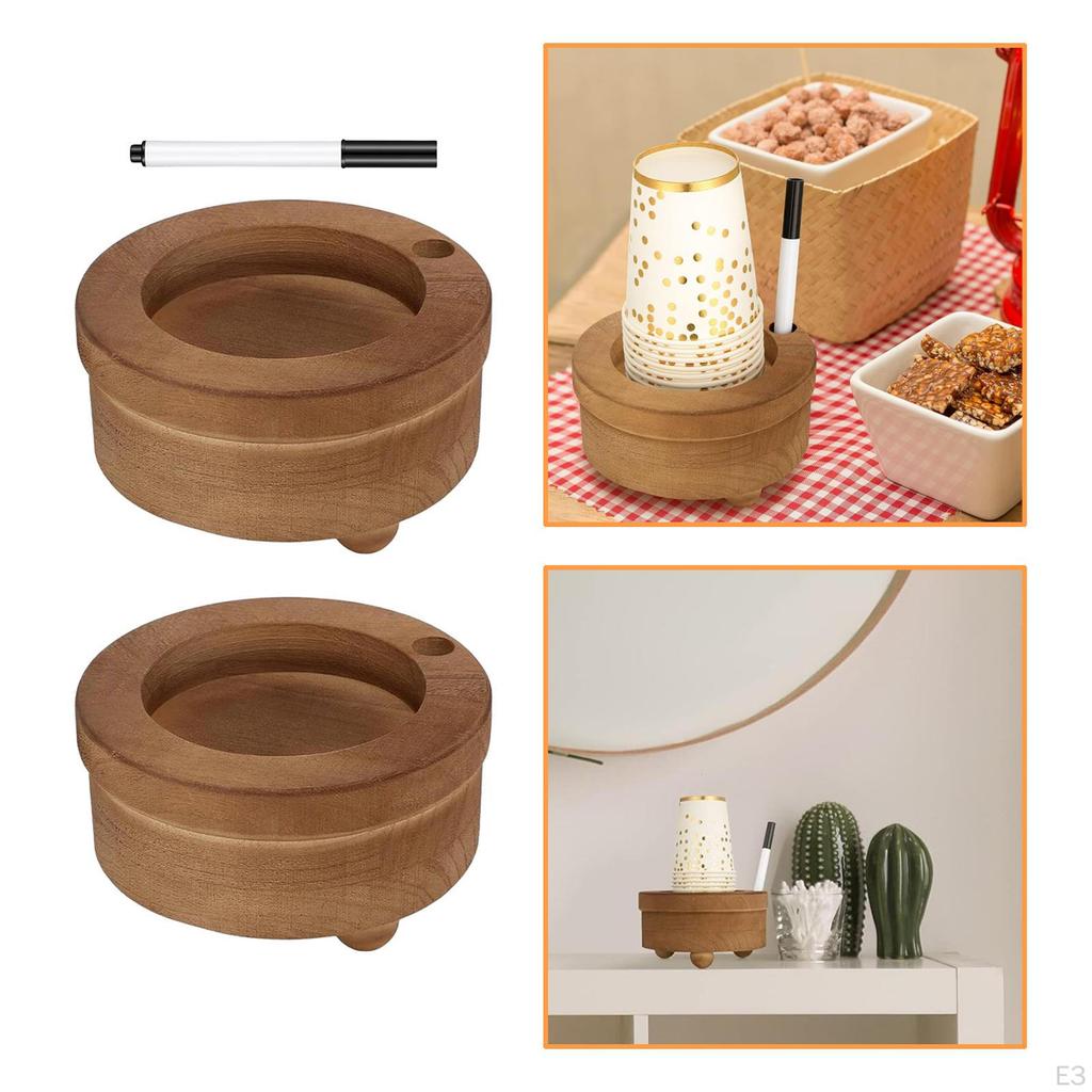 Coffee Cup Organizer Wooden Holder Mug Dispenser Marker Slot Paper Rustic Storage