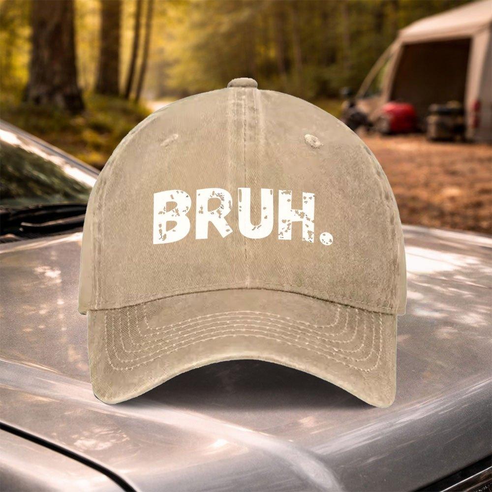 BRUH Print Vintage Washed Adjustable Baseball Cap for Unisex Women  Lightweight Unisex Hat for Festivals Parties Weddings