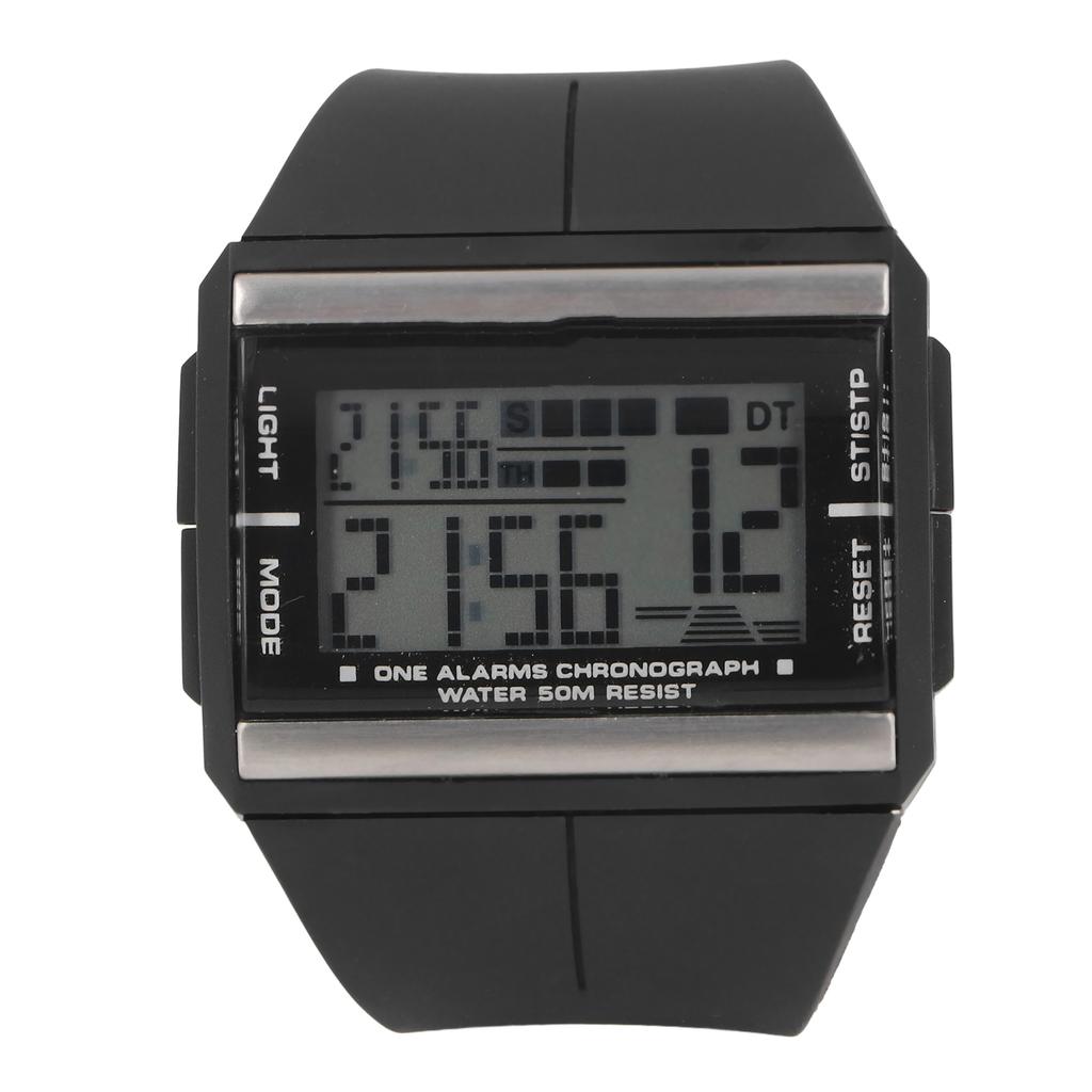 Спортивные часы с резиновым ремешком, 7 светодиодов, 50 м, водонепроницаемые, с дисплеем даты и недели, наручные часы для спорта на открытом воздухе для мальчика