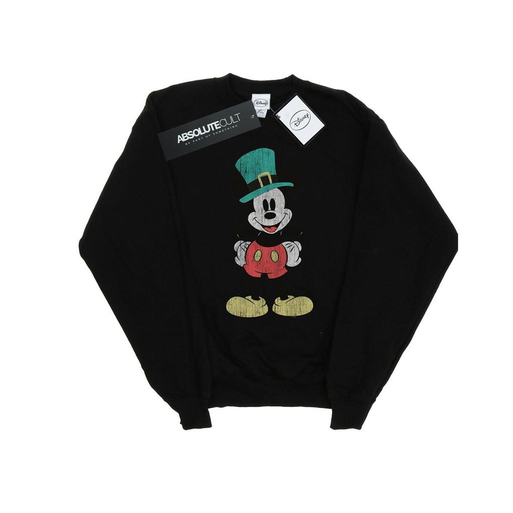 Disney Mens Mickey Mouse Leprechaun Hat Sweatshirt