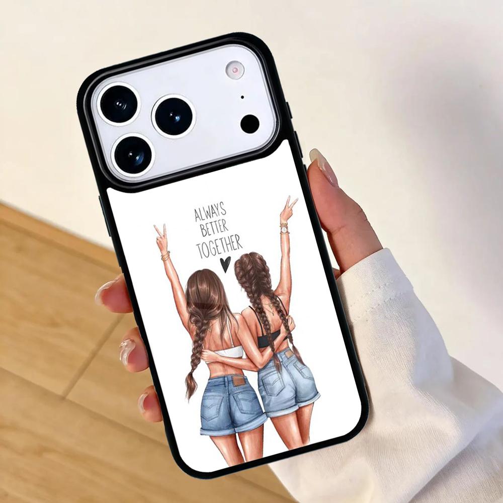 Best Friends BFF Matching Mobile Phone Case for IPhone 17 AIR 16pro Max 15 14 13 12 11 Bumper Cover