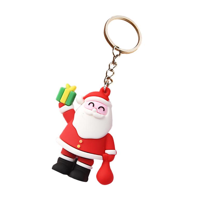 1pc Cute Keychain Snowmen Keyring Silicone Gifts for Women Backpack Accessories Christmas Pendant