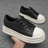 American Big Head Black and White Contrasting Color First Layer Cowhide Derby Shoes Cleanfit Muffin Board Shoes Platform RO High Street Tide Shoes