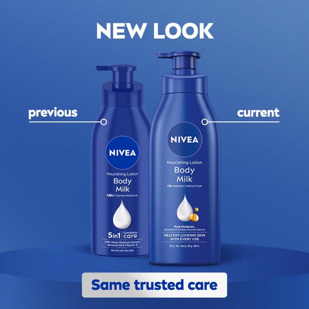 Nivea Nourishing Body Milk 400ml With 2X Almond Oil, 48H Moisturization For Very Dry Skin, Smooth & Healthy Skin Lotion