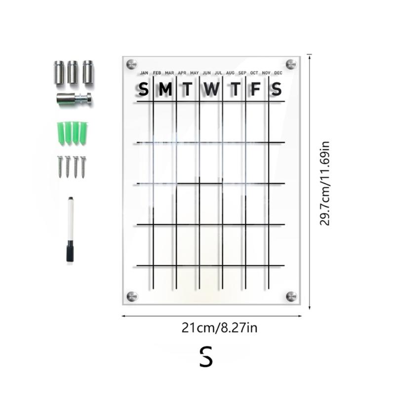 Weekly Planner Acrylic Board Clear Daily Record Board Wall Mounted To Do List Whiteboard Weekly Working Cooking Record Board