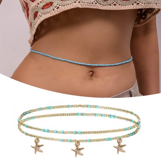 Body Chain Pendant Dress Up Long-lasting Charming Bohemian Layered Waist Chain Jewelry Gift