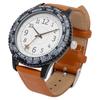 Fieldwork Women's Analog Watch with Leather Strap, World Time, Rotating Bezel, Brown, Wald YM125-2