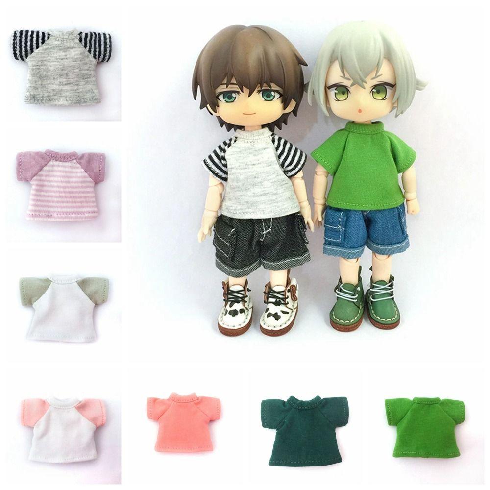 Short Sleeve Cotton Doll Clothes Cartoon Doll Dress Up Toy Doll Accessories Dolls T-shirt  Kids