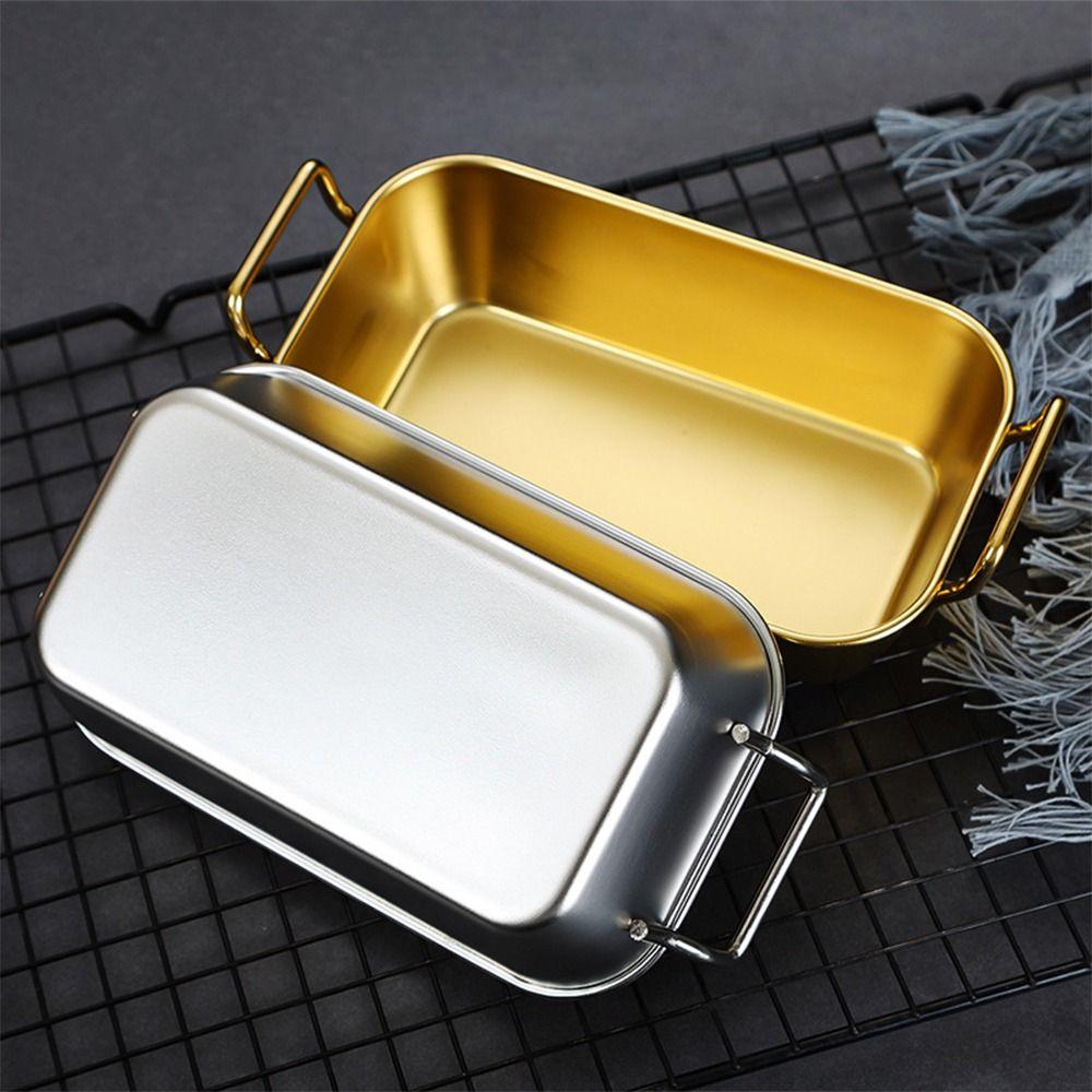Stainless Steel Fried Food Trays Sqaure Rectangle French Fries Plate Snack Basket Candy Dessert