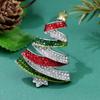 1pc Inlaid Colorful Rhinestone Alloy Brooch Pin Christmas Tree Shape Brooch For Women Christmas Decoration