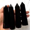 Natural 100 Obsidian Black Quartz Crystal Stone Point Healing Wand Hexagonal