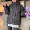 BITCED Loose-Fit Women's Winter New Arrival Short Casual Hooded Oversized Cotton Coat, Cotton Jacket, Padded Jacket