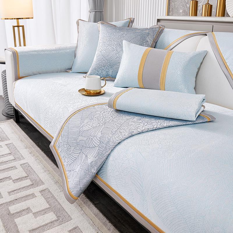 Летний диван для гостиной, крутой бамбуковый коврик, летний простой дизайн, современная подушка, спинка, подлокотник, тканевый чехол