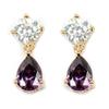 [L4298] - Gold Plated Earrings 'Sissi' Golden Amethyst - 15x6 Mm