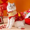 Кошки осенью и зимой, толстая теплая одежда на Новый год, вышитая золотой проволокой, облачное платье на плечах, хлопковое пальто, костюм для собак и домашних животных Tang