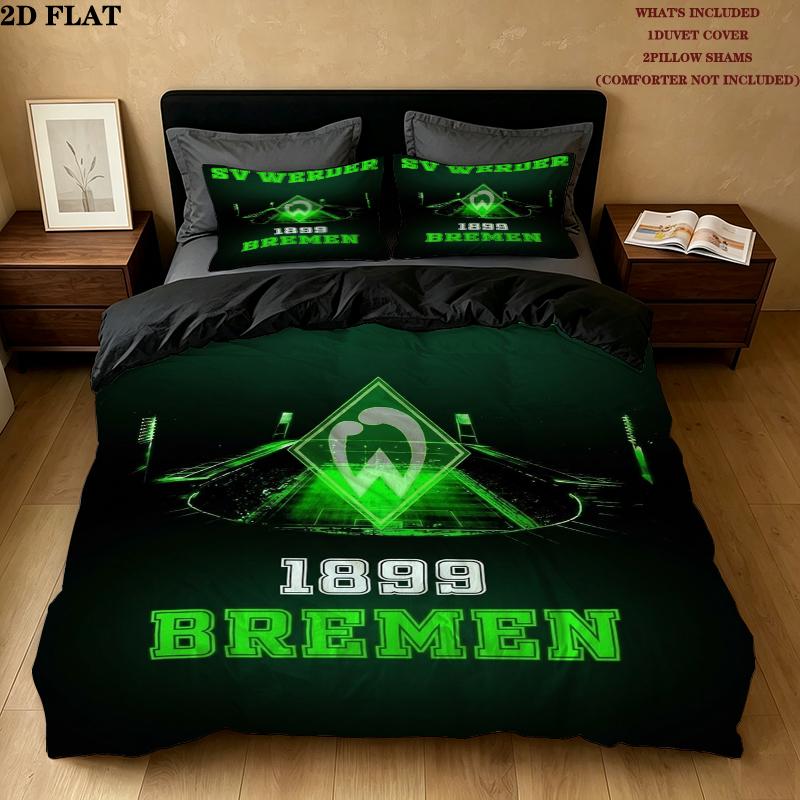 Werder Bremen Pattern Bedding uilt Set uilt Cover Pillowcase Home Decoration Birthday Gift (1 * duvet cover + 2 * pillowcase without core)