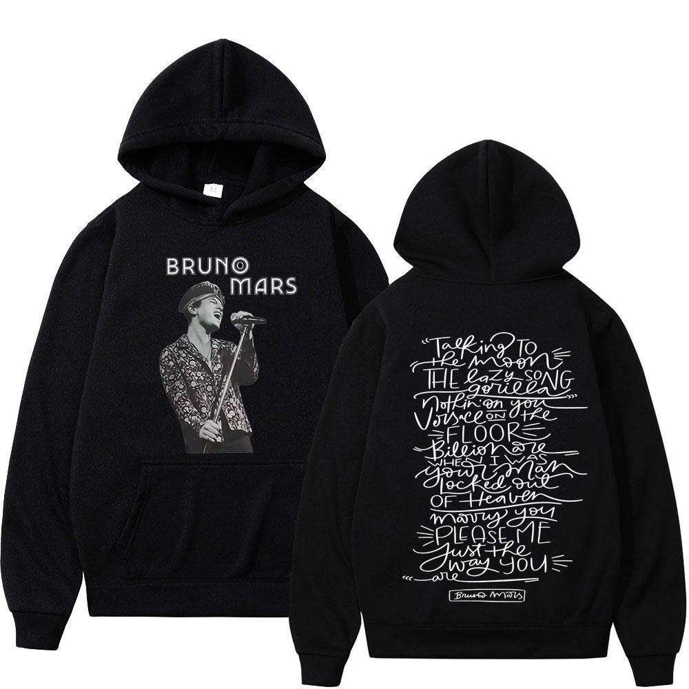 Bruno Mars The Romantic Tour 2026 Print Hoodie Men Women Vintage Hip-hop Pullover Autumn and Winter Loose Casual Sweatshirts