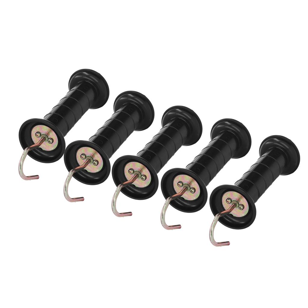 5Pcs Electric Fence Handle Insulated Gate Grip Bar with Metal Hook for Farm Pasture