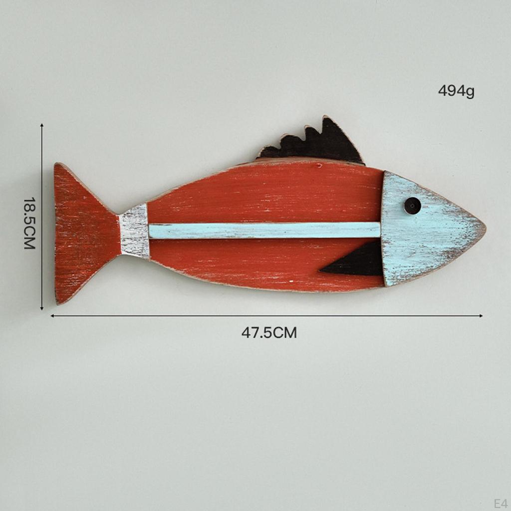 Wooden Fishing Wall Sculpture Beach Themed Home Decor Nautical Decoration for Bedroom