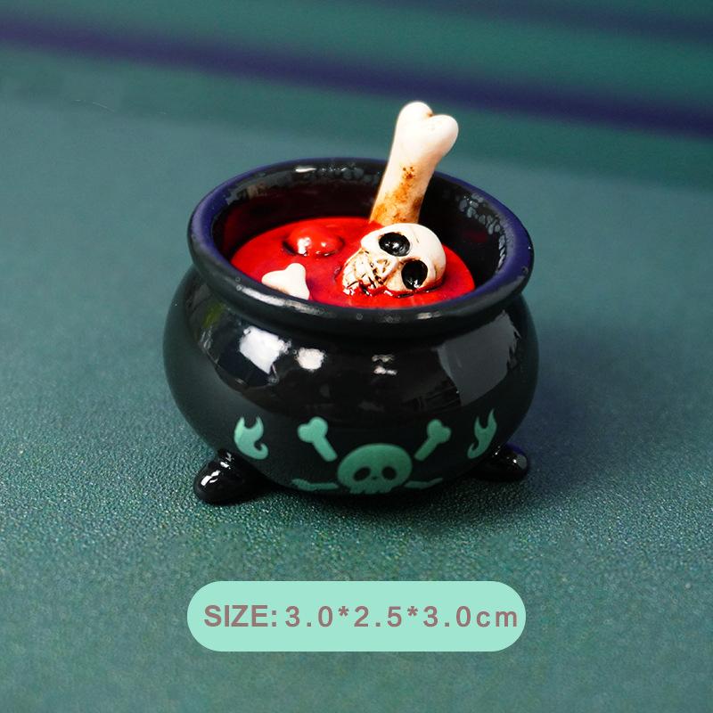 Мини-скелет на Хэллоуин, тыквенные кости, украшения, микропейзаж, креативные миниатюрные фигурки, сделай сам, украшение для домашнего стола, подарки