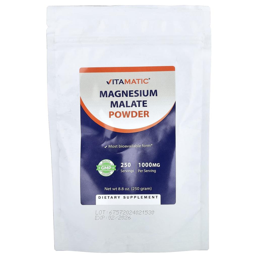 Vitamatic, Магния Малат Порошок, 250г (8,8 унций)