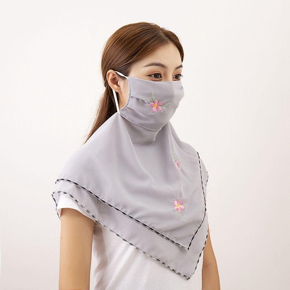 Sun UV Protection Hiking Face Scarves Sunscreen Veil Ice Silk Mask Triangular Scarf Face Cover