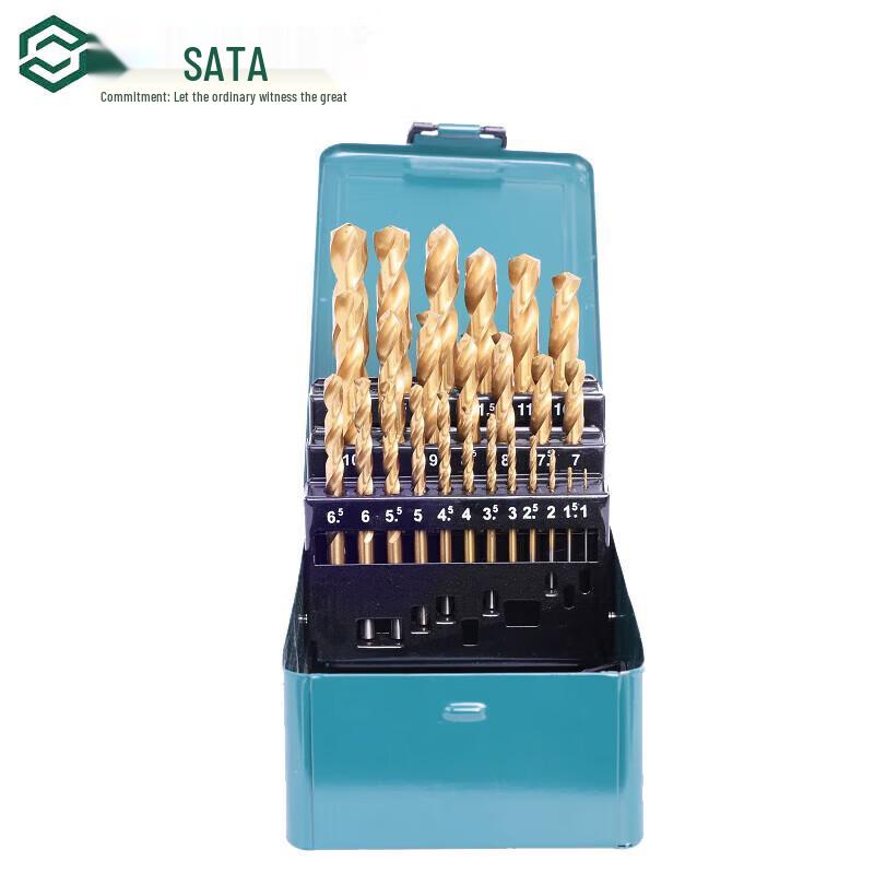 SATA 52925 Набор из 25 сверл по металлу HSS с титановым покрытием