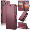 For iPhone 16 Leather Case CASEME 023 RFID Blocking 3 Card Slot Mobile Cover - Purple