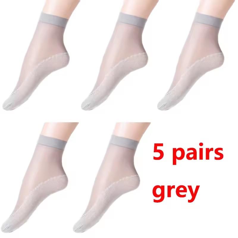 5-15 Pairs Short Socks Women Ultrathin Elastic Lace Transparent Sock Woman Summer Breathable Non-Slip Bottom Splice Cotton Sock