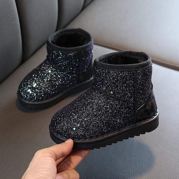 Зимние детские зимние сапоги Теплые блестящие сапоги для мальчиков Девочек Зимние сапоги Ботинки Тапочки