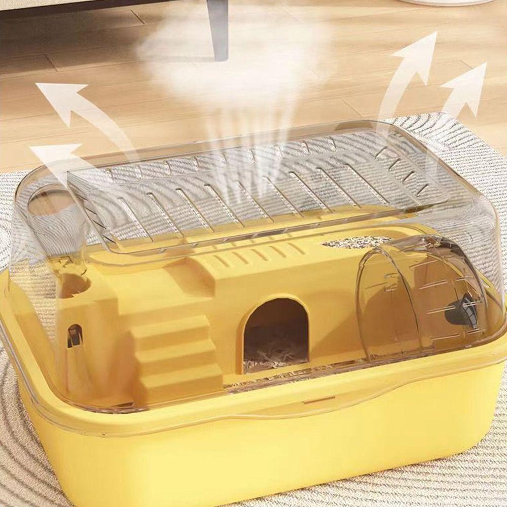 Большая клетка для хомяков, двухслойный домик для домашних животных, удобная клетка для переноски мелких животных