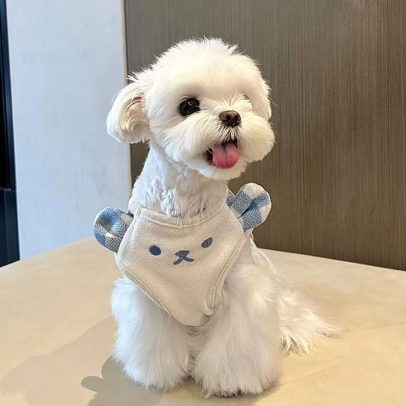 Pet Cat Dog Clothes Cute Home Clothes Maltese Bear Spring and Autumn Thin Velvet Xishi Dog Clothes