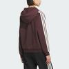 Adidas Sportswear Soft Doubleknit Hoodie Striped Pullover Knit Long Sleeve Sweatshirt Women Hoodies Dark-Brown KC0033