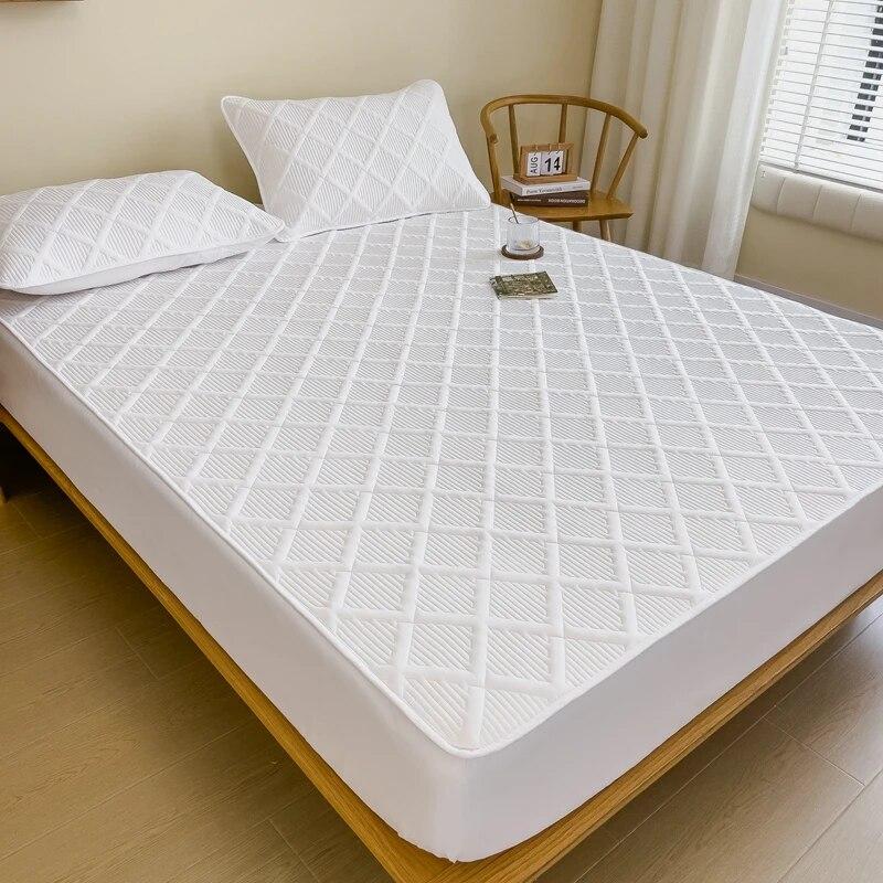 Хлопковый утолщенный наматрасник, антибактериальный, против клещей, простыня, постельное белье для двуспального размера King Queen, наматрасник