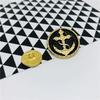 FCXDG 10pcs/lot Vintage Fashion Anchor Round Metal Buttons Shirt Coat Suit Trench Coat Jacket Versatile Decorative Buttons