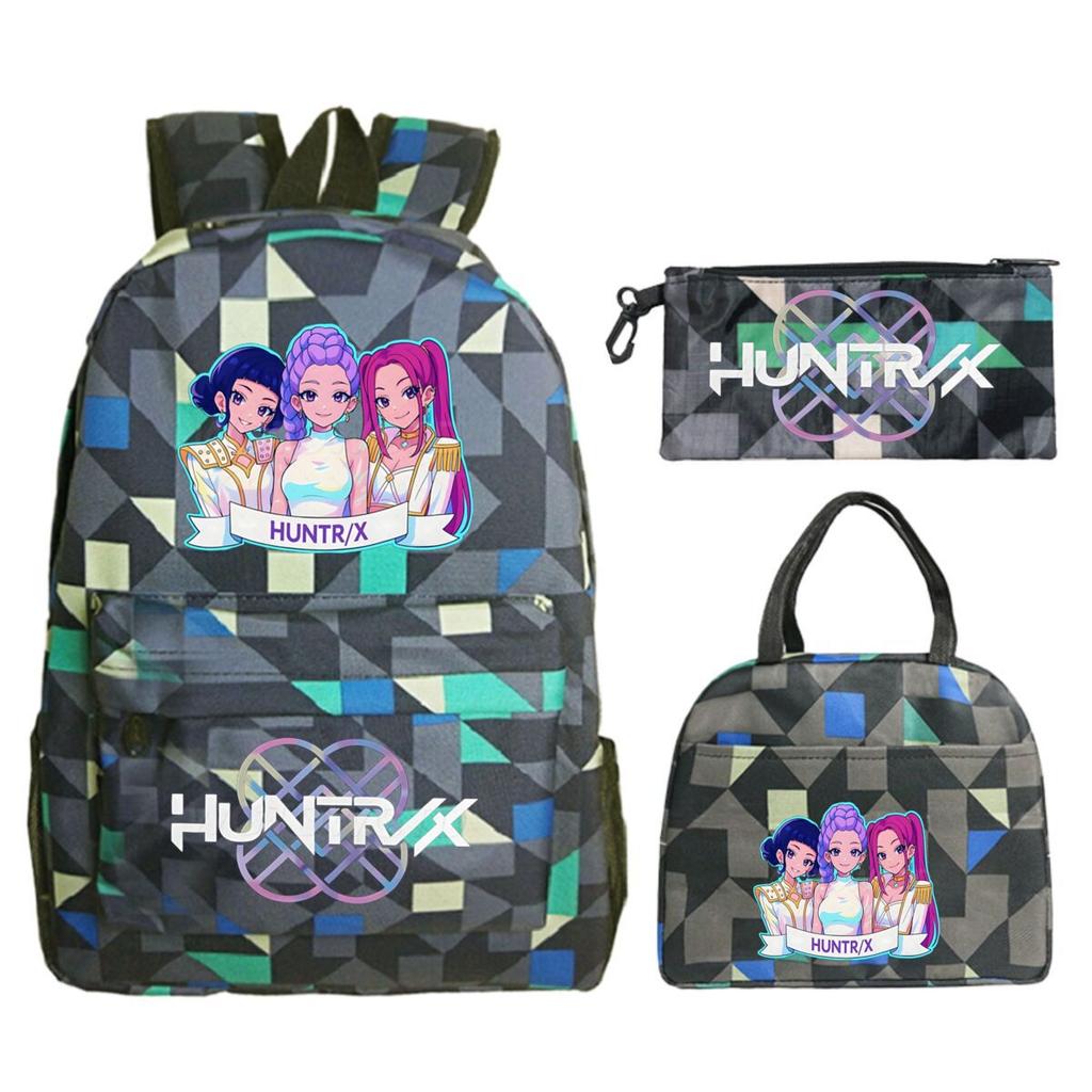 Animation Cartoon Printing Trend Student School Bag Lunch Bag Stationery Pencil Bag Combination Three-Piece Set