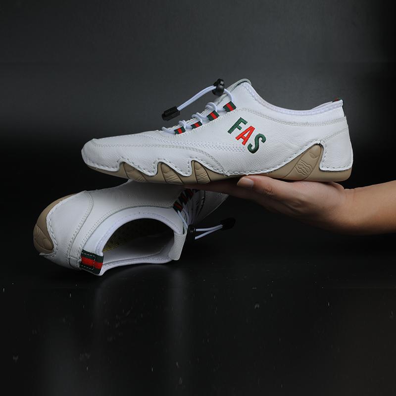 Men's Shoes Trendy Soft Flat Shoes Comfortable Driving Shoes Mens White Loafers