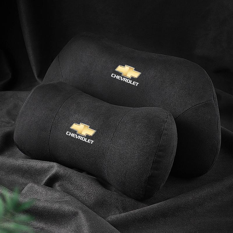 AABHE1 Suede Car Headrest Soft Memory Foam Comfort Lumbar Support Pillow Auto Interior For Chevrolet Spark Captiva Cruze Z71 Aveo Onix