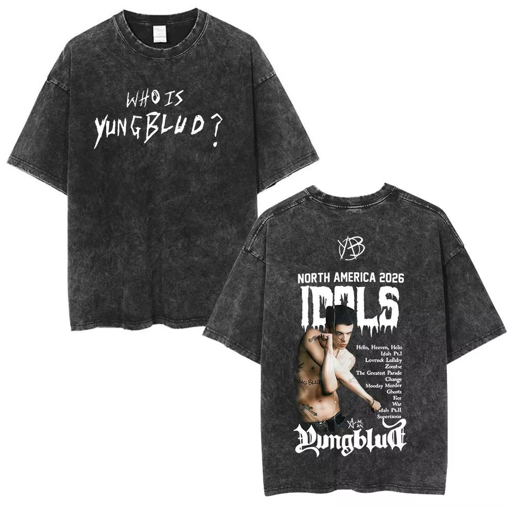Yungblud IDOLS Album Tour T Shirts Men Women Clothing Washed Vintage Short Sleeve Tshirts Oversized Casual Cotton Tshirts