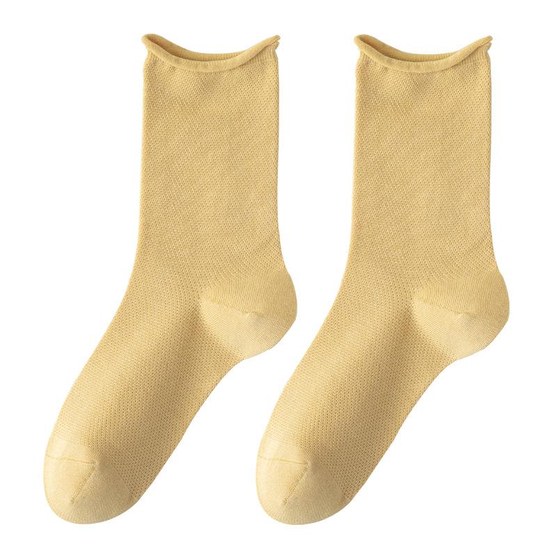 Женские весенне-осенние носки из чистого хлопка, впитывающие пот, бесшовные, с широкой резинкой, трубчатые, махровые