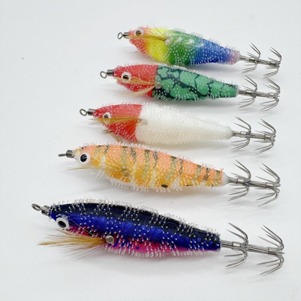 Simulation Wood Shrimp Lures Luminous Squid Hook 2025 Octopus Lure