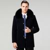 Мужское кашемировое пальто зимнее, новый стиль, для среднего и пожилого возраста, теплое, съемная подкладка, деловое, повседневное, для папы