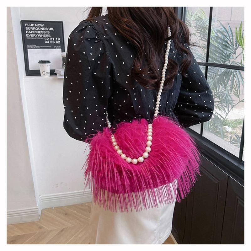 Горячая Распродажа Ретро Большая Вместимость Плюшевая Женская Сумка Жемчужная Цепочка Маленькая Квадратная Сумка На Плечо Кроссбоди