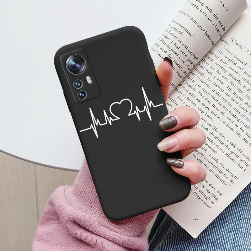 Цветочный чехол для телефона для Xiaomi 12T Mi12T Pro Funda Милое сердце Мультяшная сова Xiaomi 12 T Xiaomi12T Pro Матовый мягкий ТПУ задняя крышка