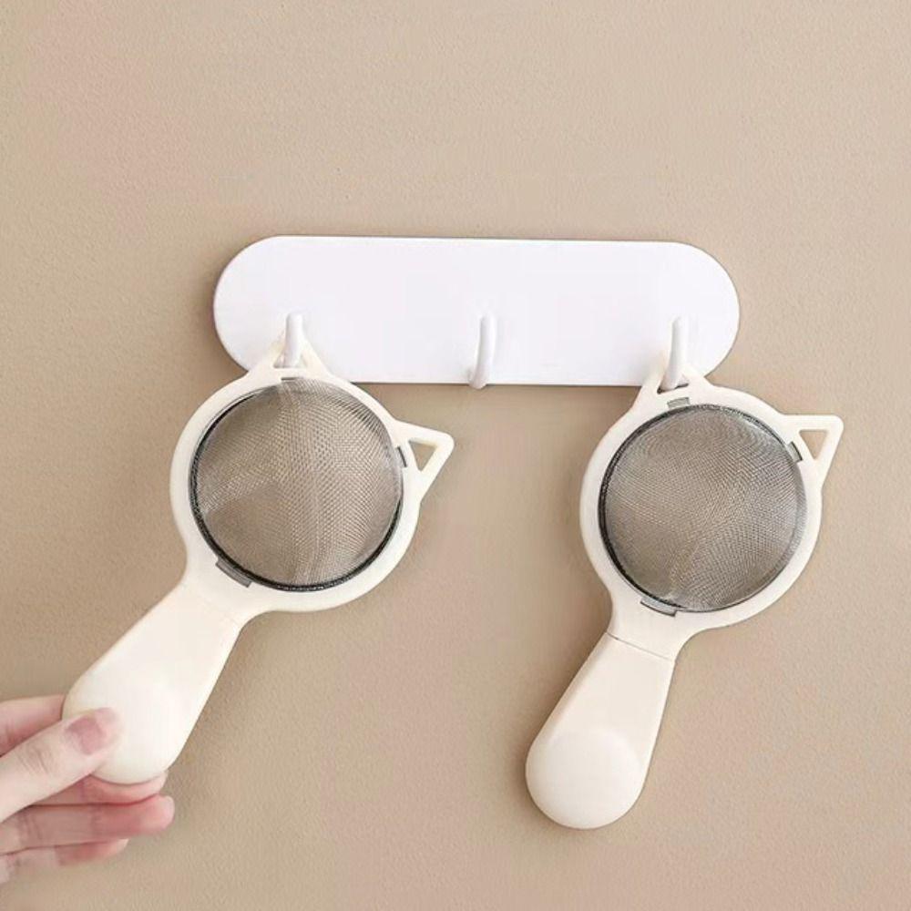 Detachable Plastic Handle Flour Sieve Cat Shaped Colander Household Fried Filter  Soy Milk