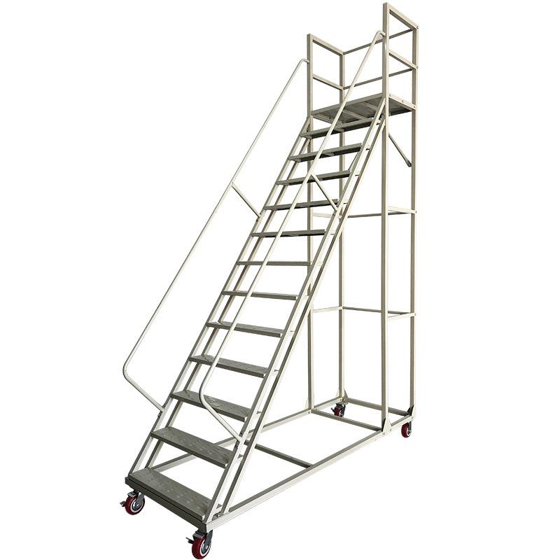 Widened Base Mobile Scaffolding Platform with Anti-Shake Square Tube Climbing Ladder